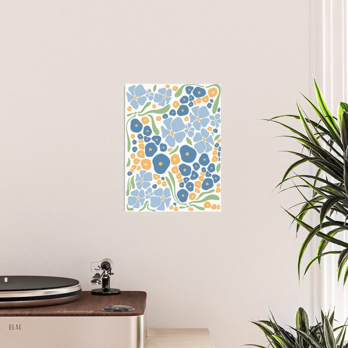 Blue and Yellow Flowers Poster Gallery Image 2