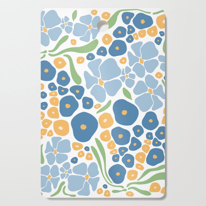 Blue and Yellow Flowers Cutting Board Gallery Image 1