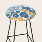 Blue and Yellow Flowers Stool Gallery Image 2