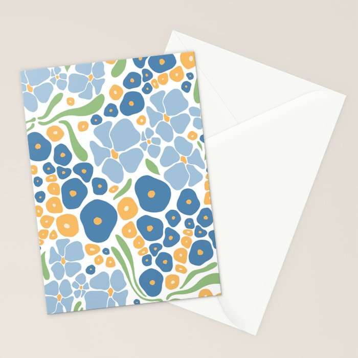 Blue and Yellow Flowers Stationery Card Gallery Image 2
