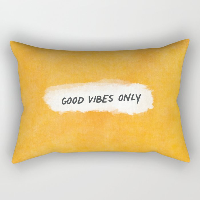 Good Vibes Only: Yellow Canvas Edition Rectangular Pillow Gallery Image 1