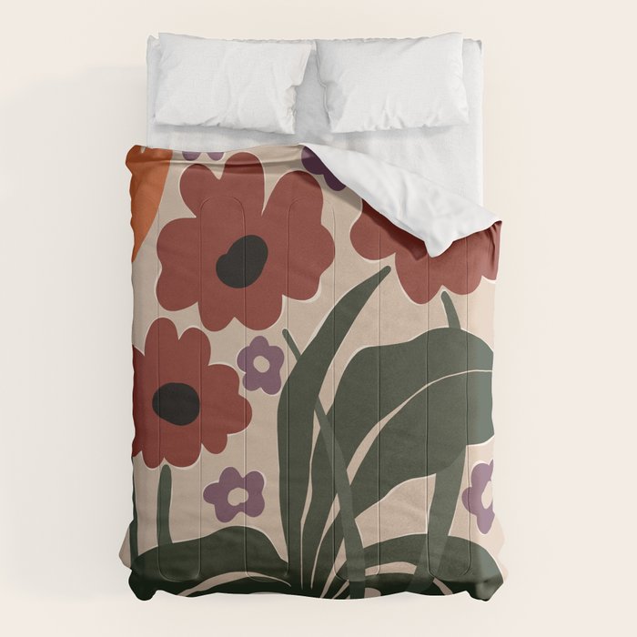 big tropical red flower plant  Comforter Gallery Image 1