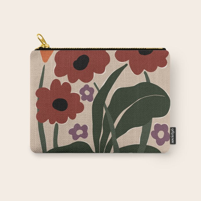 big tropical red flower plant  Carry All Pouch Gallery Image 1