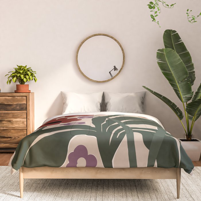 big tropical red flower plant  Comforter Gallery Image 3