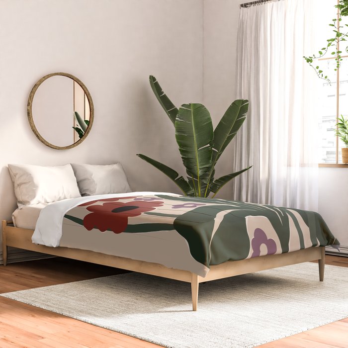big tropical red flower plant  Comforter Gallery Image 2