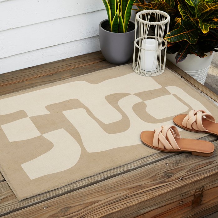 Abstract Art 55/beige Outdoor Rug Gallery Image 2