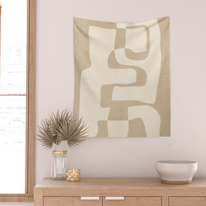 Abstract Art 55/beige Wall Tapestry Gallery Image 2