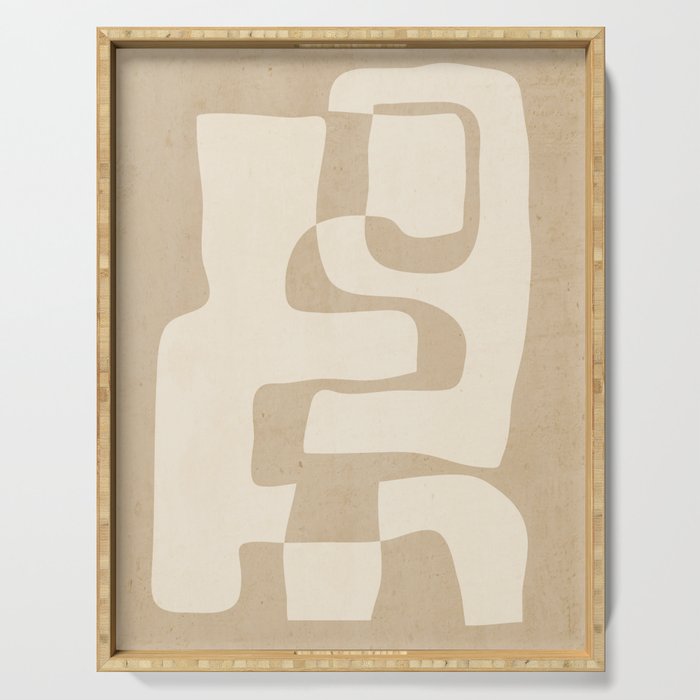 Abstract Art 55/beige Serving Tray Gallery Image 1