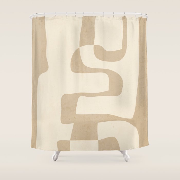 Abstract Art 55/beige Shower Curtain Gallery Image 1