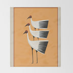 Striped Bird Trio II Throw Blanket Gallery Image 2