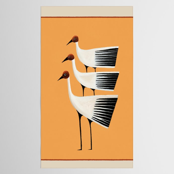 Striped Bird Trio II Tablecloth Gallery Image 2