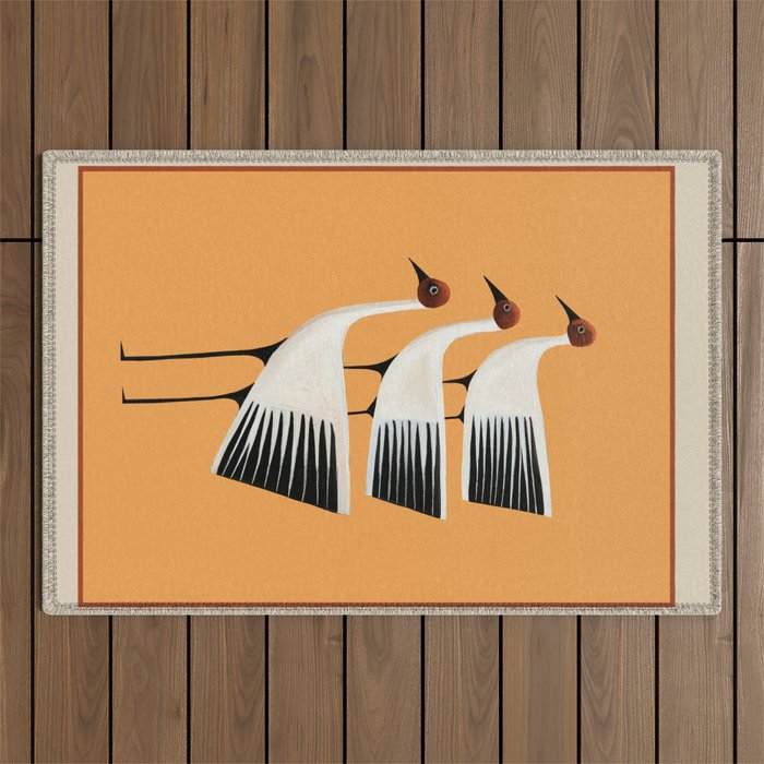 Striped Bird Trio II Outdoor Rug Gallery Image 1