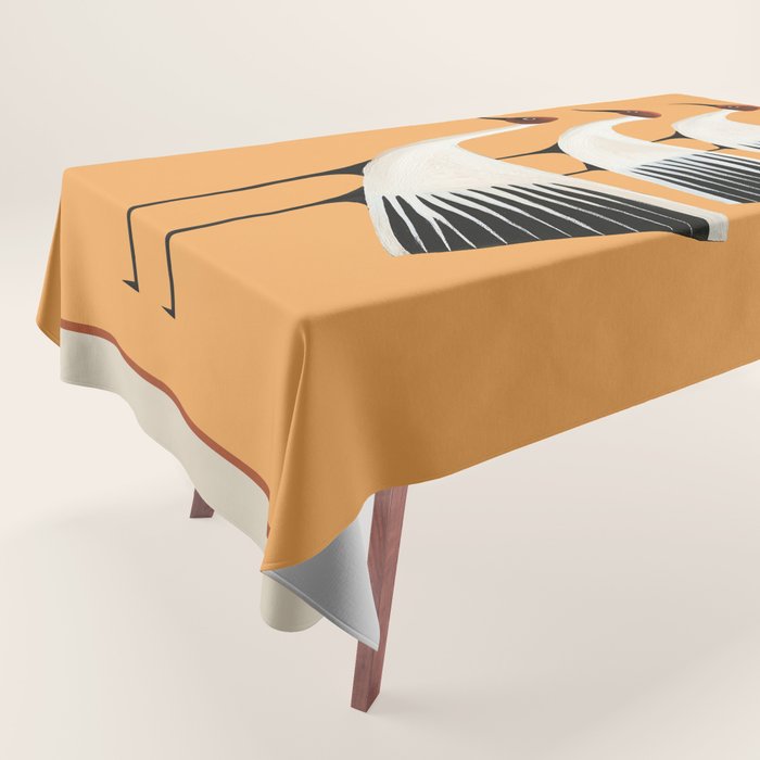 Striped Bird Trio II Tablecloth Gallery Image 1
