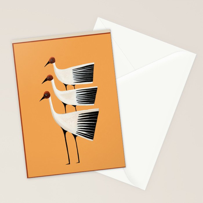Striped Bird Trio II Stationery Card Gallery Image 2