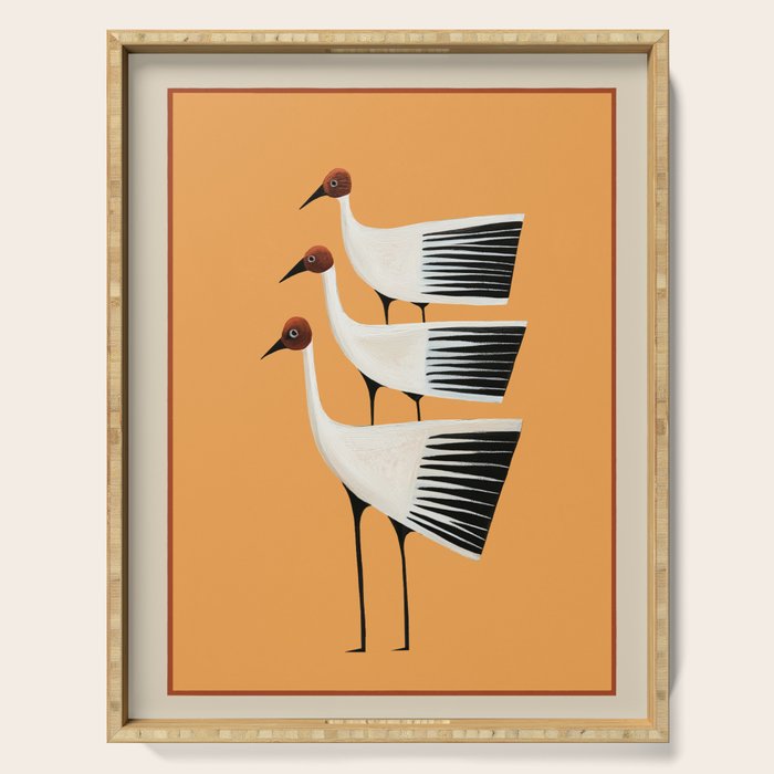 Striped Bird Trio II Serving Tray Gallery Image 1