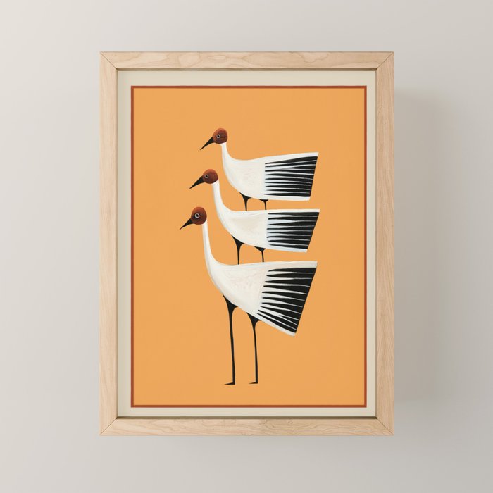 Striped Bird Trio II Mini Art Print Gallery Image 1
