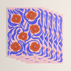 Bold Red Flowers And Blue Leaves Wrapping Paper Gallery Image 3