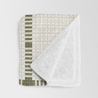 Woven Cross Check Cream x Shaded Lichen Throw Blanket Gallery Image 3
