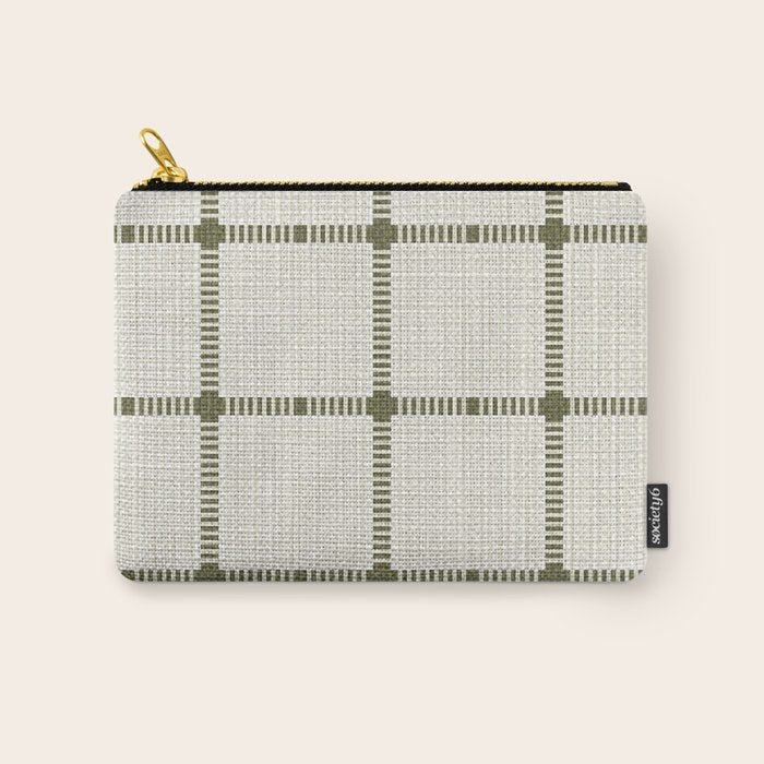 Woven Cross Check Cream x Shaded Lichen Carry All Pouch Gallery Image 1