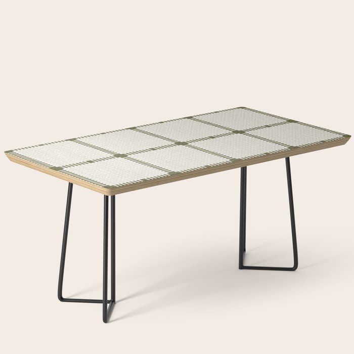 Woven Cross Check Cream x Shaded Lichen Coffee Table Gallery Image 1