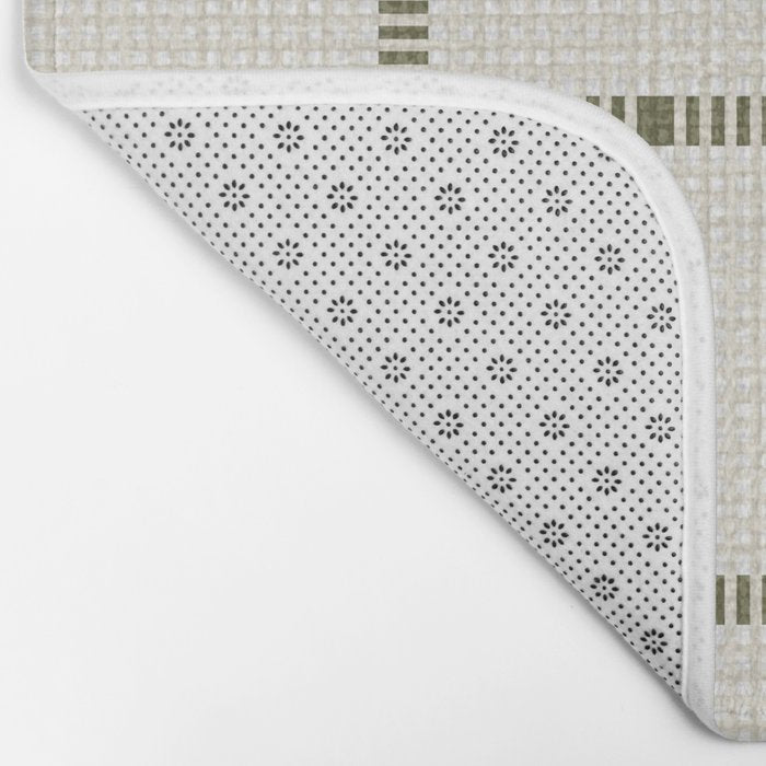 Woven Cross Check Cream x Shaded Lichen Bath Mat Gallery Image 2