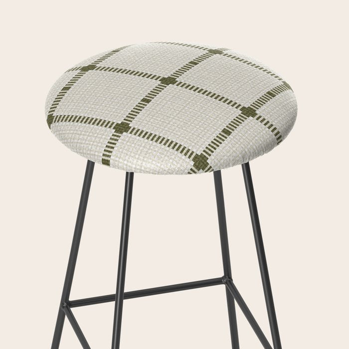 Woven Cross Check Cream x Shaded Lichen Stool Gallery Image 2