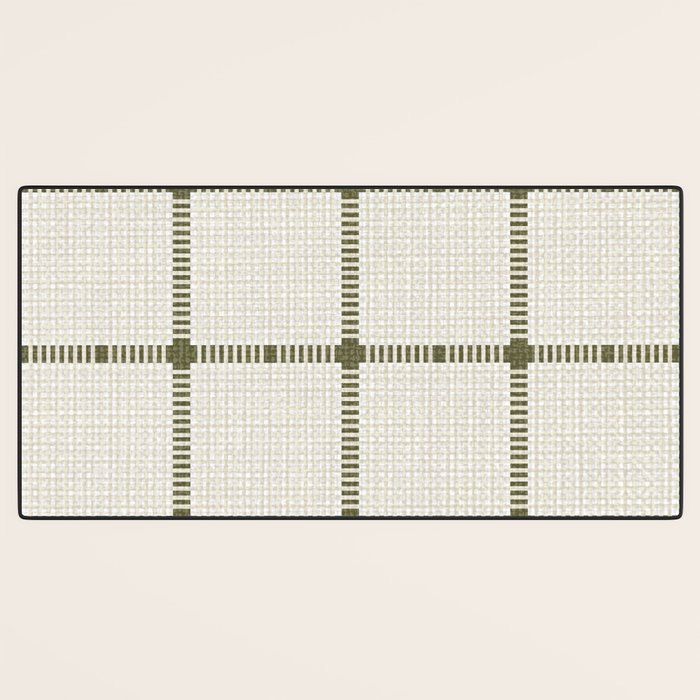 Woven Cross Check Cream x Shaded Lichen Desk Mat Gallery Image 3