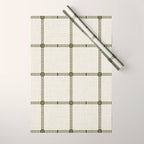 Woven Cross Check Cream x Shaded Lichen Wrapping Paper Gallery Image 1
