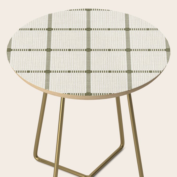 Woven Cross Check Cream x Shaded Lichen Side Table Gallery Image 2
