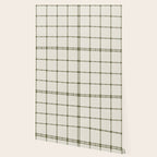 Woven Cross Check Cream x Shaded Lichen Wallpaper Gallery Image 2