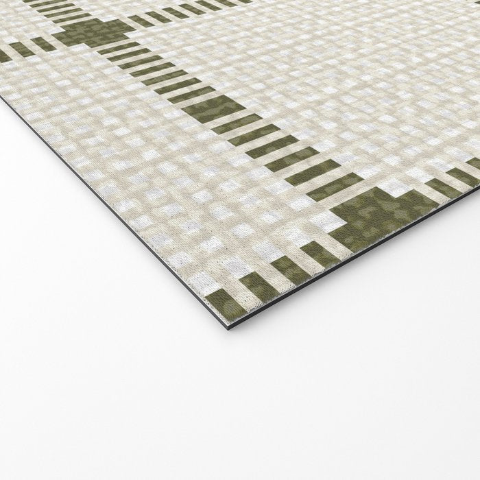 Woven Cross Check Cream x Shaded Lichen Welcome Mat Gallery Image 2