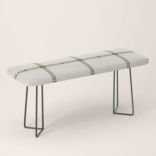 Woven Cross Check Cream X Shaded Lichen Bench