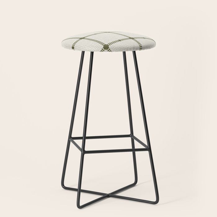 Woven Cross Check Cream x Shaded Lichen Stool Gallery Image 1