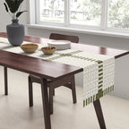 Woven Cross Check Cream x Shaded Lichen Table Runner Gallery Image 2