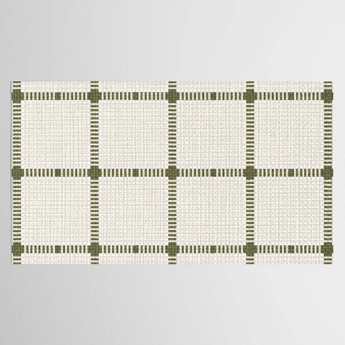 Woven Cross Check Cream x Shaded Lichen Tablecloth Gallery Image 2