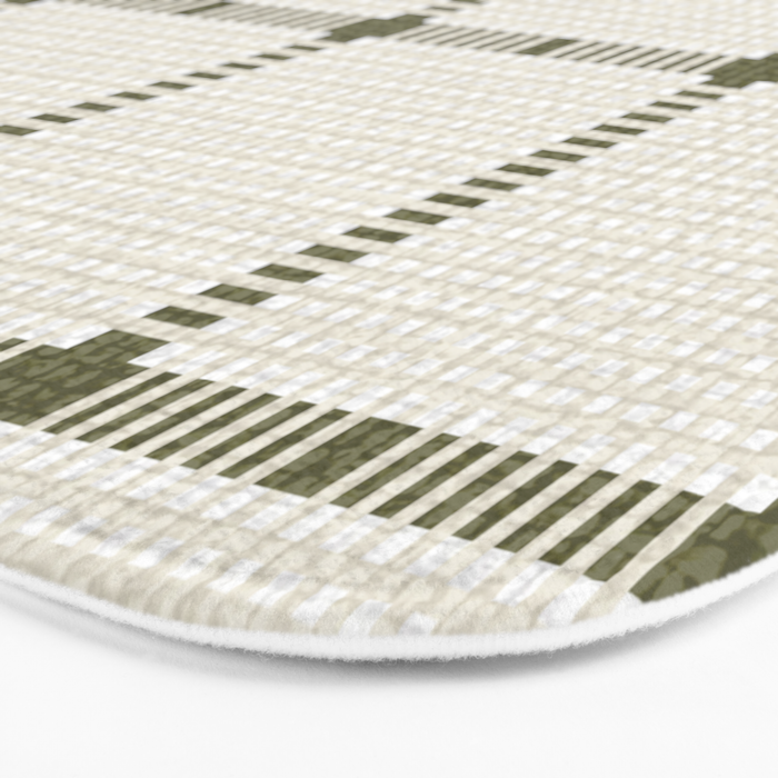 Woven Cross Check Cream x Shaded Lichen Bath Mat Gallery Image 3