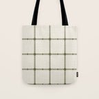 Woven Cross Check Cream x Shaded Lichen Tote Bag Gallery Image 1