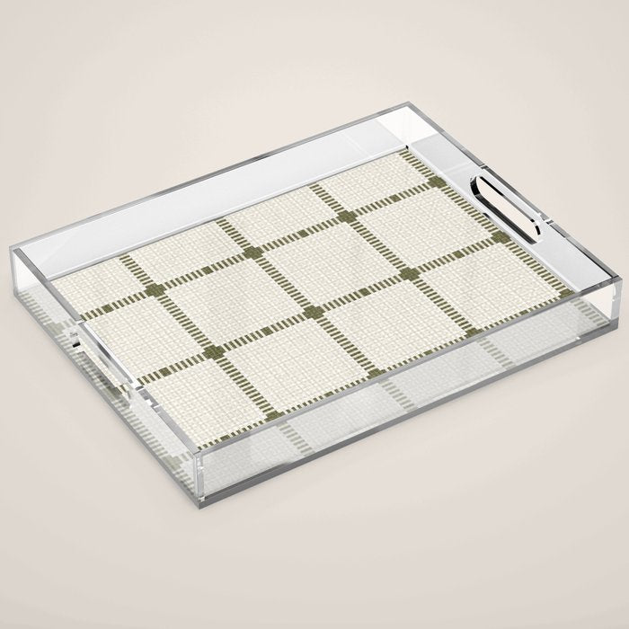 Woven Cross Check Cream x Shaded Lichen Acrylic Tray Gallery Image 1