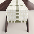 Woven Cross Check Cream x Shaded Lichen Table Runner Gallery Image 1