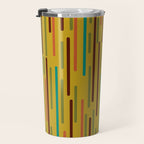 Mid-century Modern Line Dance in Teal, Orange, Olive and Mid Mod Mustard  Travel Mug Gallery Image 3