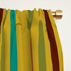 Mid-century Modern Line Dance in Teal, Orange, Olive and Mid Mod Mustard  Window Curtain Gallery Image 2