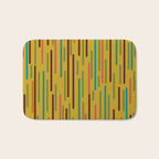 Mid-century Modern Line Dance in Teal, Orange, Olive and Mid Mod Mustard  Bath Mat Gallery Image 1