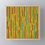 Mid-century Modern Line Dance in Teal, Orange, Olive and Mid Mod Mustard  Mini Art Print Gallery Image 1