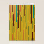 Mid-century Modern Line Dance in Teal, Orange, Olive and Mid Mod Mustard  Stationery Card Gallery Image 2