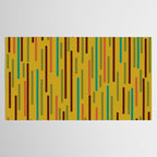 Mid-century Modern Line Dance in Teal, Orange, Olive and Mid Mod Mustard  Tablecloth Gallery Image 2