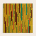 Mid-century Modern Line Dance in Teal, Orange, Olive and Mid Mod Mustard  Wood Wall Art Gallery Image 1