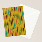 Mid-century Modern Line Dance in Teal, Orange, Olive and Mid Mod Mustard  Stationery Card Gallery Image 2