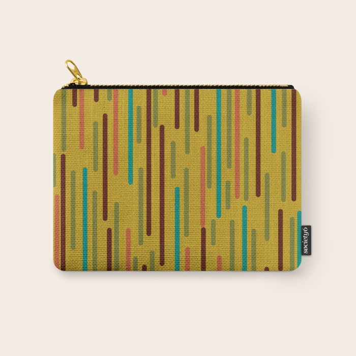 Mid-century Modern Line Dance in Teal, Orange, Olive and Mid Mod Mustard  Carry All Pouch Gallery Image 1