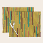 Mid-century Modern Line Dance in Teal, Orange, Olive and Mid Mod Mustard  Placemat Gallery Image 1