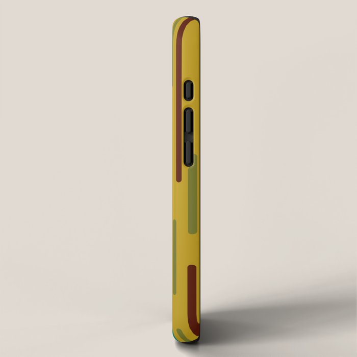 Mid-century Modern Line Dance in Teal, Orange, Olive and Mid Mod Mustard  iPhone Case Gallery Image 2